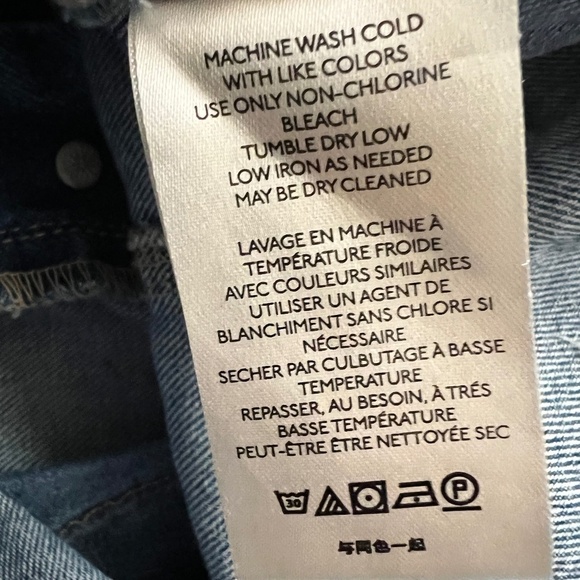 We The Free East of Eden High Rise Raw Hem Waist Tie Denim Min Skirt Size 27 EUC - Picture 7 of 9